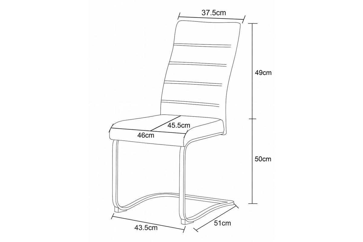 Set Nihajnih Stolov Leni, Krem Barva, 2 Kos - črna/krem barve, Moderno, kovina/tekstil (43/98/59cm) - MID.YOU