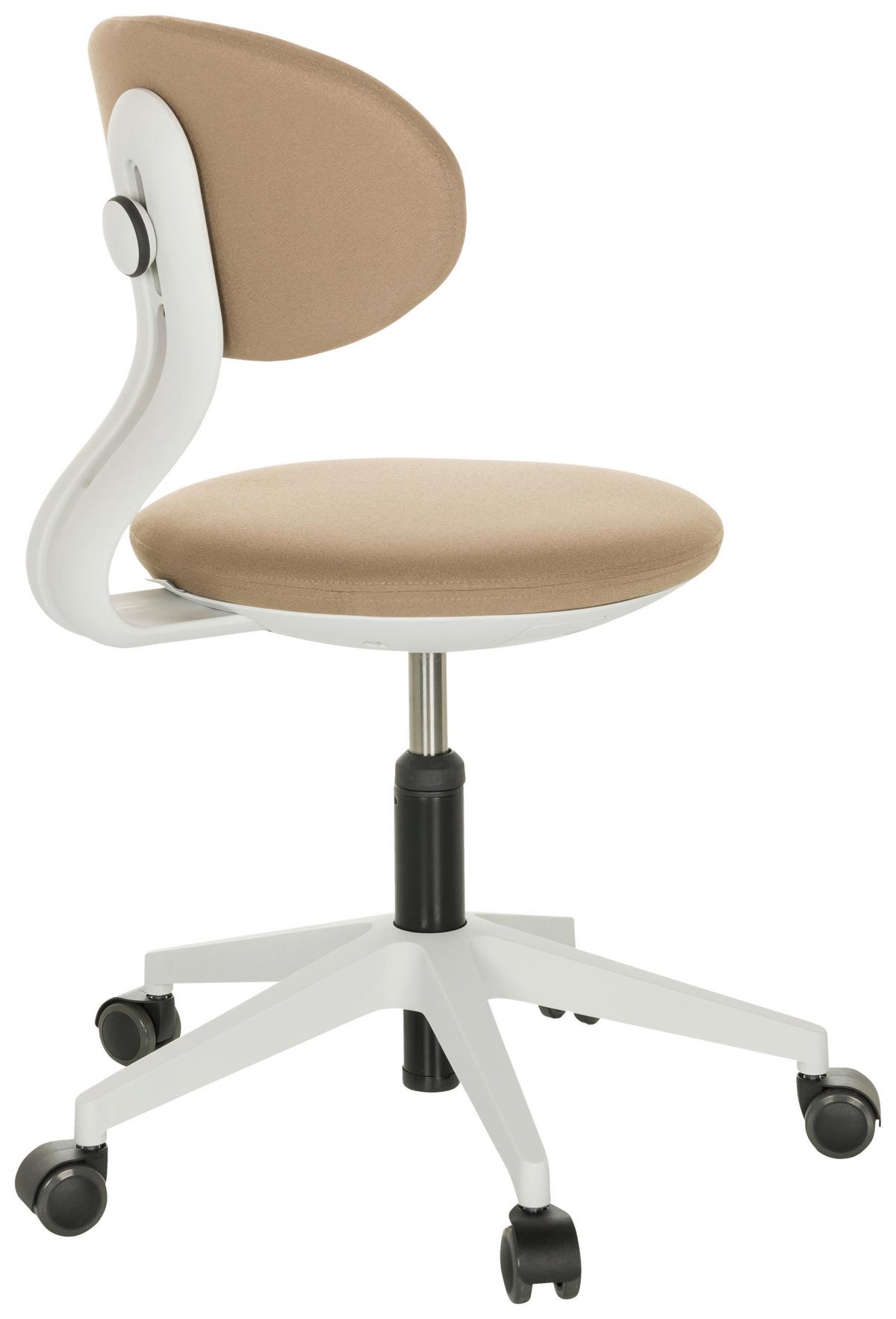 Jugenddrehstuhl Minimovo ca.42x66-87x52cm Beige - Beige/Weiß, Basics, Kunststoff/Textil (42/66-87/52cm) - MID.YOU