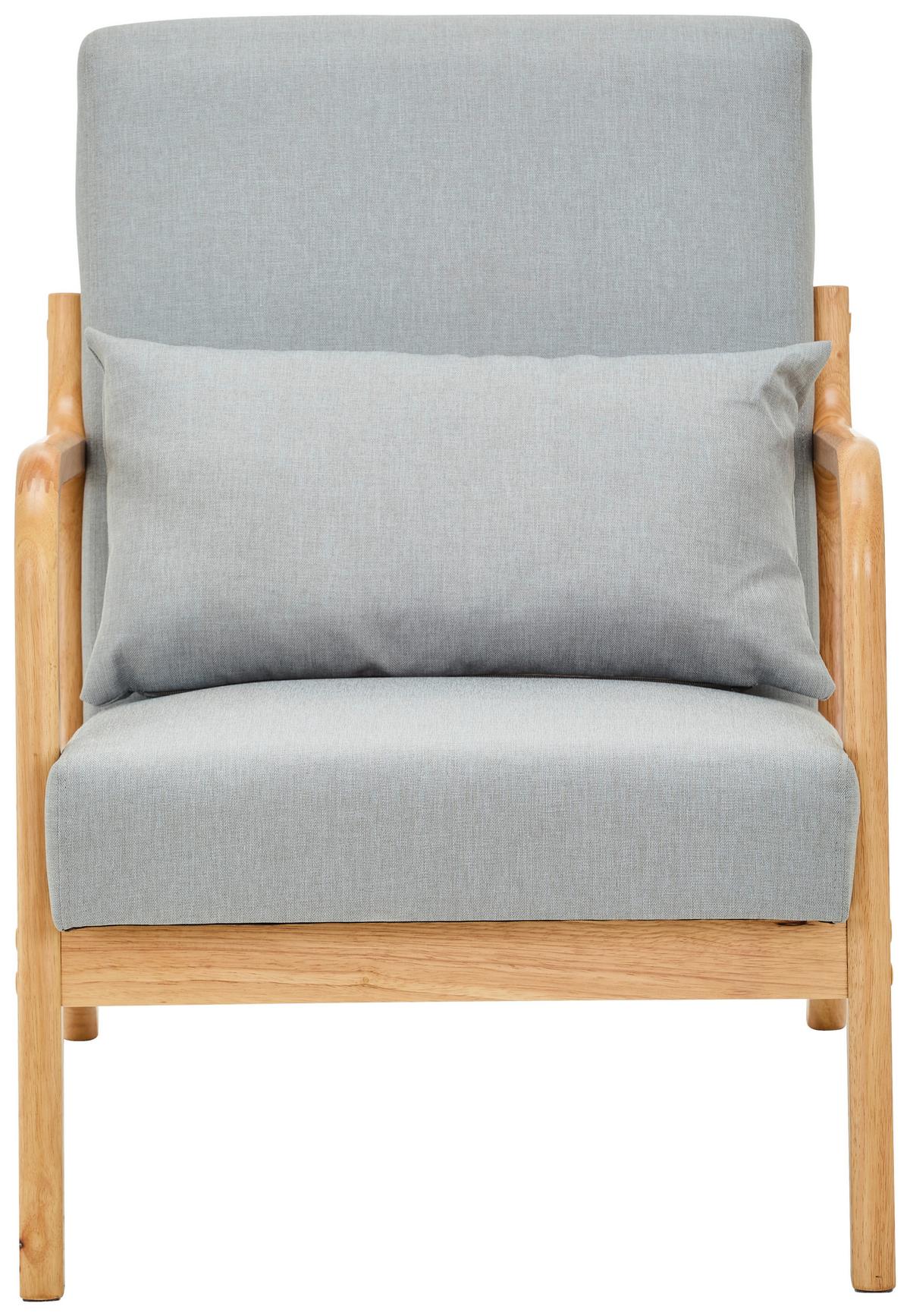 FOTEL JEAN - kolor naturalny/szary, Modern, tkanina/drewno (73/76/60cm) - Livetastic