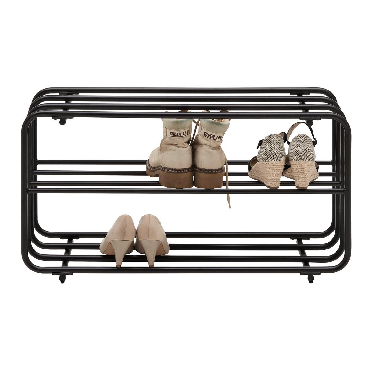 Schuhregal Pipe Schwarz - Schwarz, MODERN, Metall (80/42/30cm) - Mömax