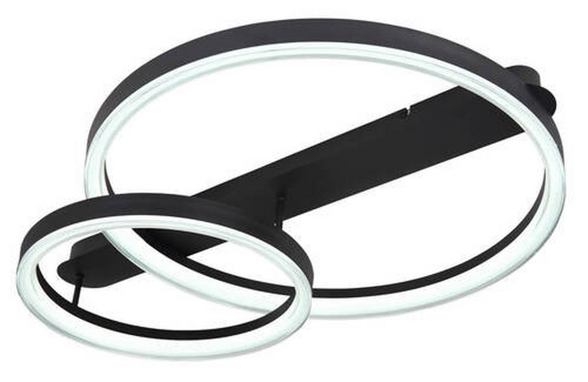 Stropna Led-svetilka Augusto, S Sijalko - črna/opal, Trend, kovina/umetna masa (82,5/60/13,5cm) - Globo