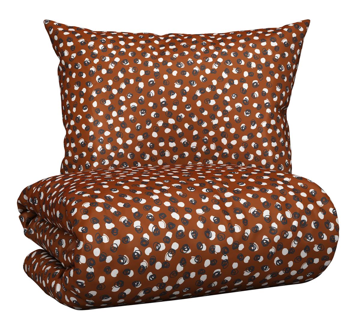 Ágyneműhuzat-garnitúra Doodle Dots - barna/fekete, Konventionell, textil (140/200cm) - Modern Living