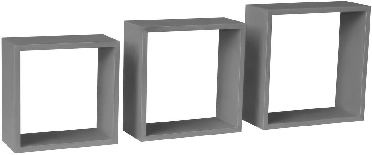 Set Zidnih Polica Simple 3 Antracit - Moderno, drvni materijal/plastika (30-27-24/30-27-24/12cm) - Best Price