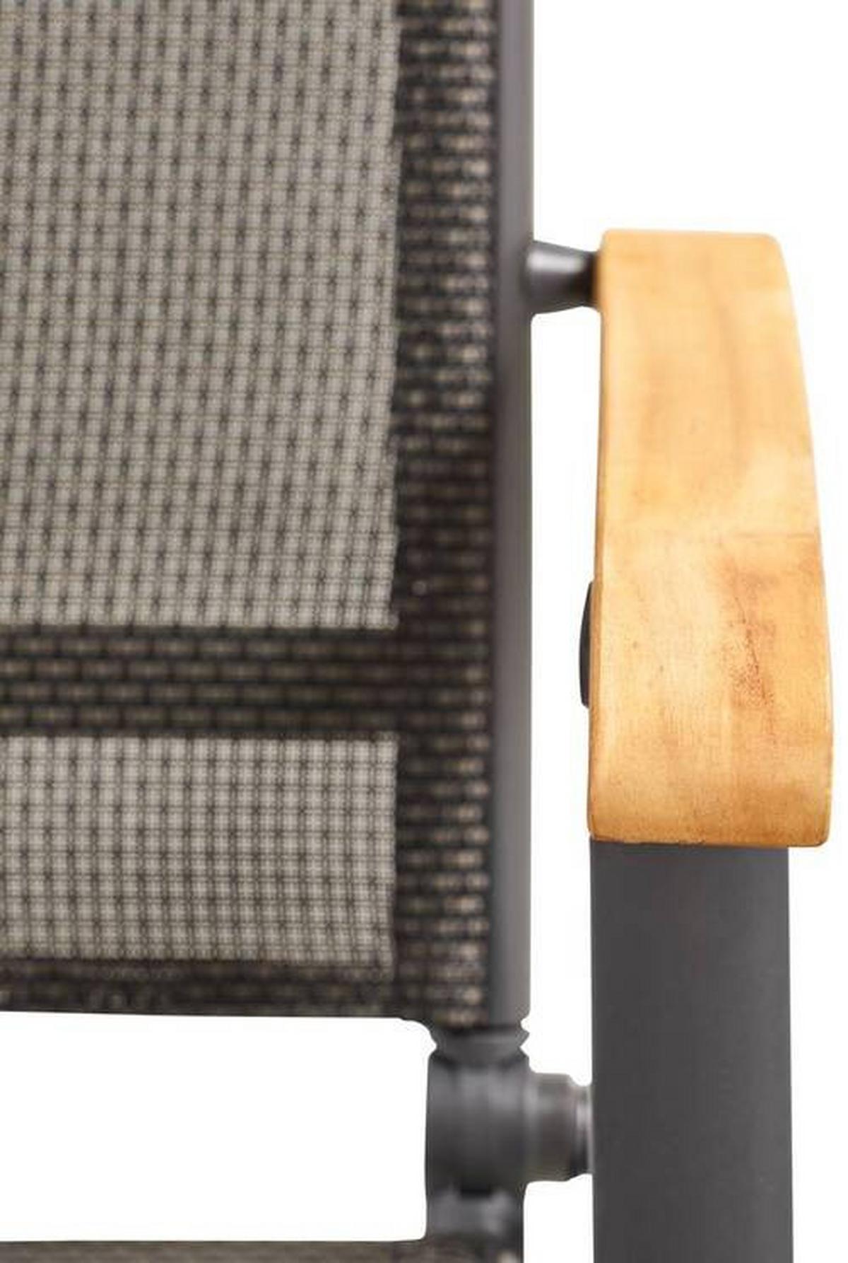 SKŁADANY FOTEL OGRODOWY PLANO - antracytowy/czarny, Basics, metal/drewno (63/116/60cm) - Mömax