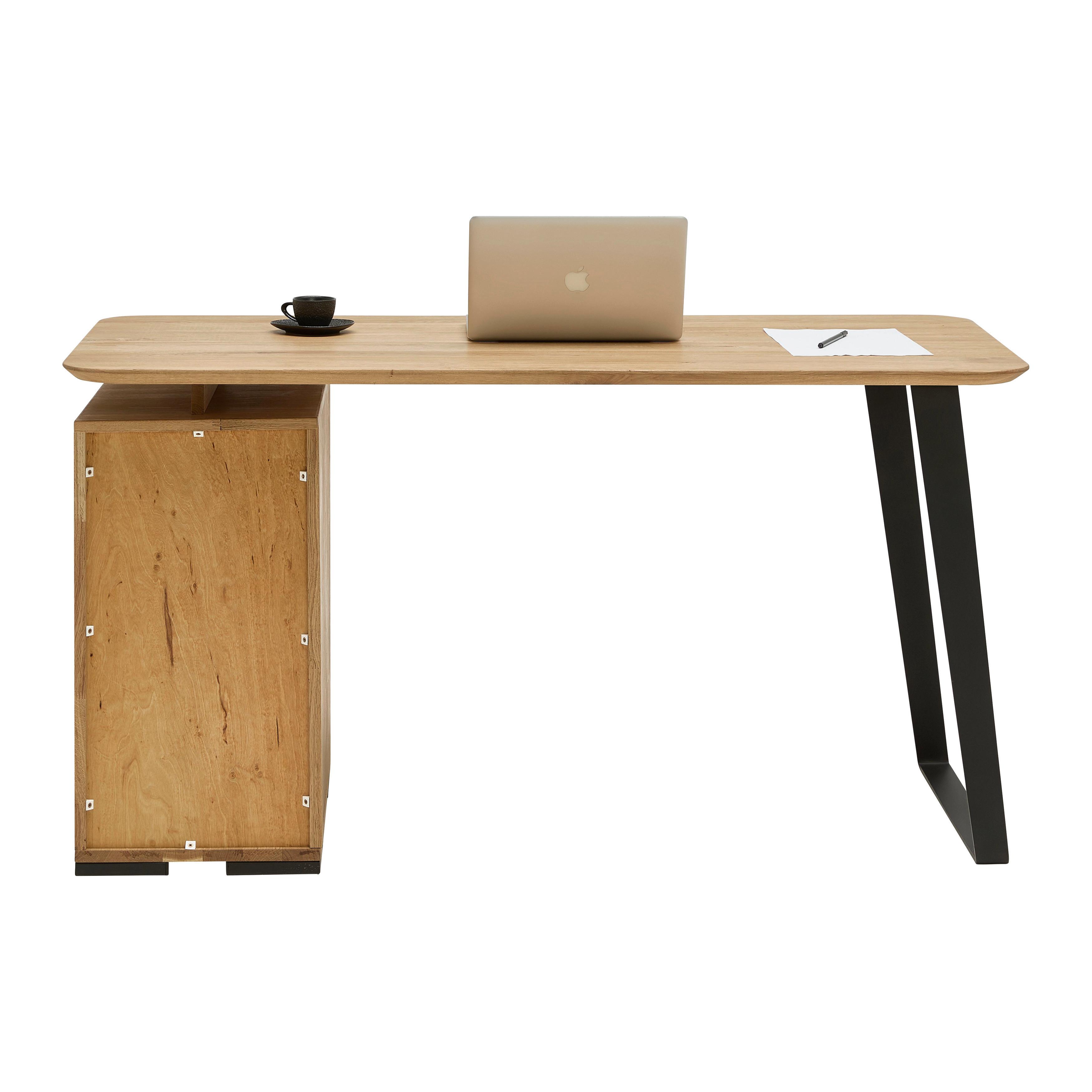SKRIVBORD ALBERO - svart/naturfärgad, Modern, metall/trä (140/65/77cm) - Based