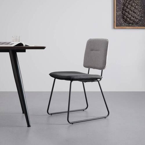 KRZESŁO AVA - jasnoszary/czarny, Modern, metal/drewno (49/85/62cm) - Bessagi Home