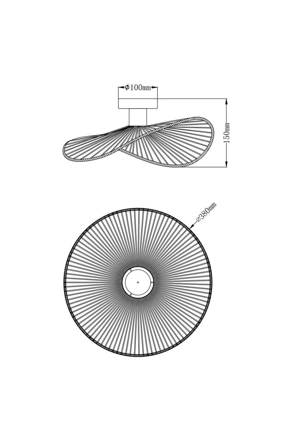 Stropna Svetilka Bli - črna, Moderno, papir/kovina (38/15cm) - Mömax