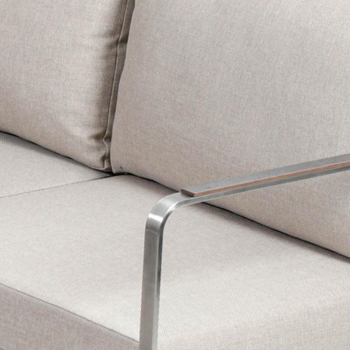 Loungegarnitur 3-tlg Sydney aus Edelstahl - Anthrazit/Beige, Basics, Kunststoff/Textil (143/71/70cm) - Gardenson