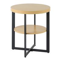 Beistelltisch Rondo Schwarz/Eiche Artisan - Schwarz/Eiche Artisan, KONVENTIONELL, Holzwerkstoff/Metall (50/50/55cm) - Mömax