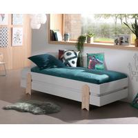 Stapelbett Modulo Weiß - Weiß/Kieferfarben, MODERN, Holz/Holzwerkstoff (90/200cm) - Vipack