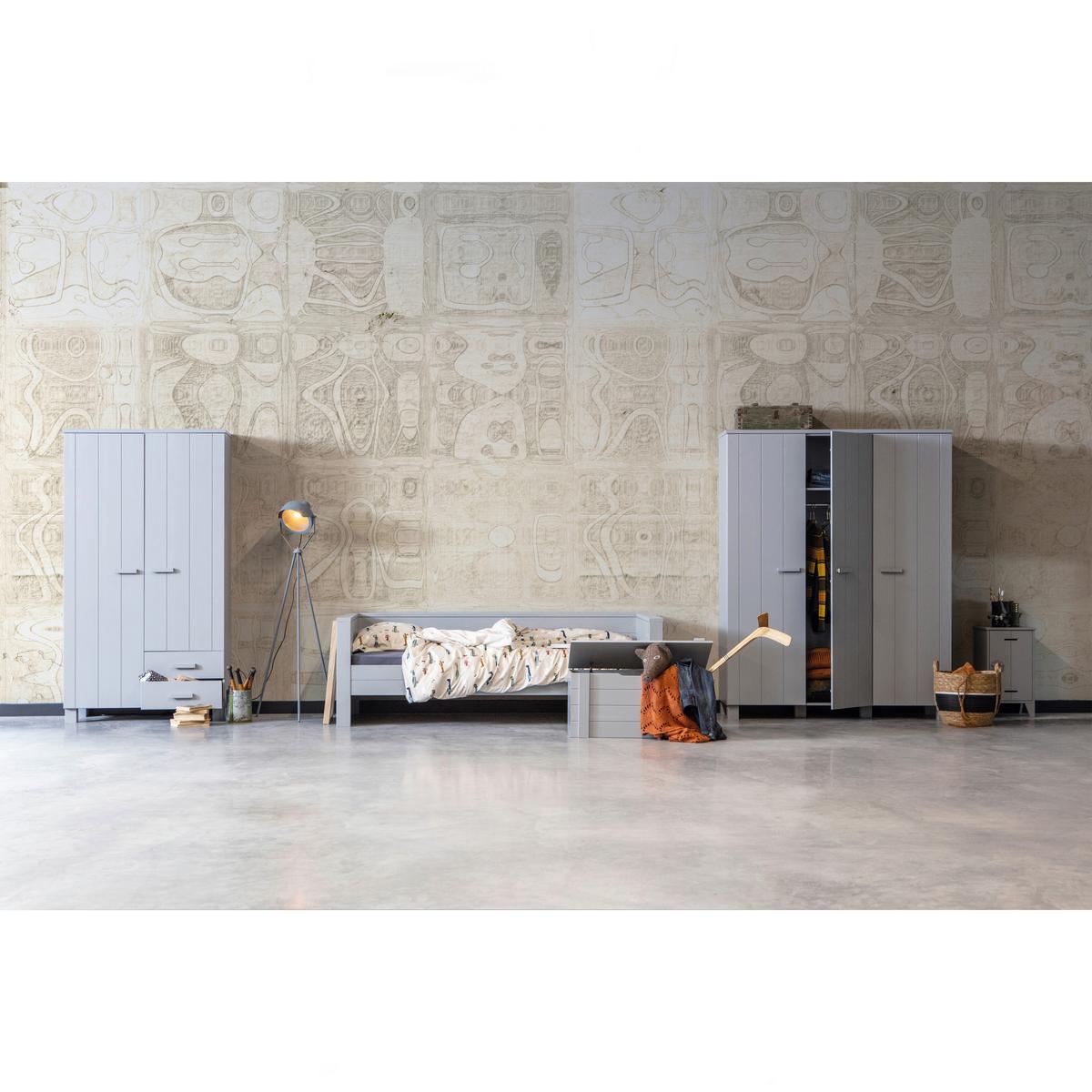 Garderobenschrank Dennis Grau - Grau, Design, Holz/Holzwerkstoff (158/202/55cm) - Livetastic