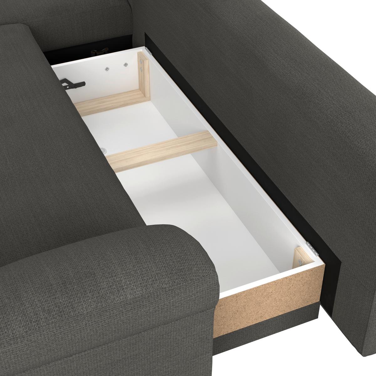 Kutna Garnitura Mendoza - crna/antracit, Konvencionalno, tekstil (197/309cm) - Modern Living