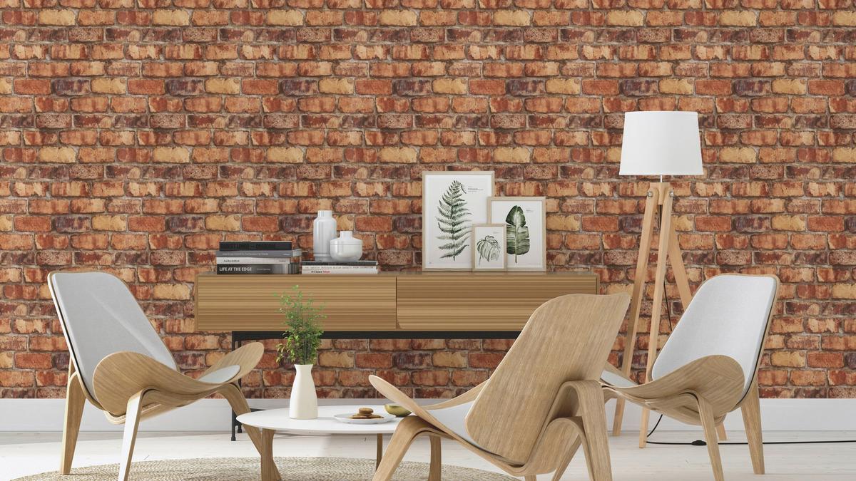 Tapete Clayton Terracotta - Terracotta, Natur, Textil (600/53cm) - Tesa