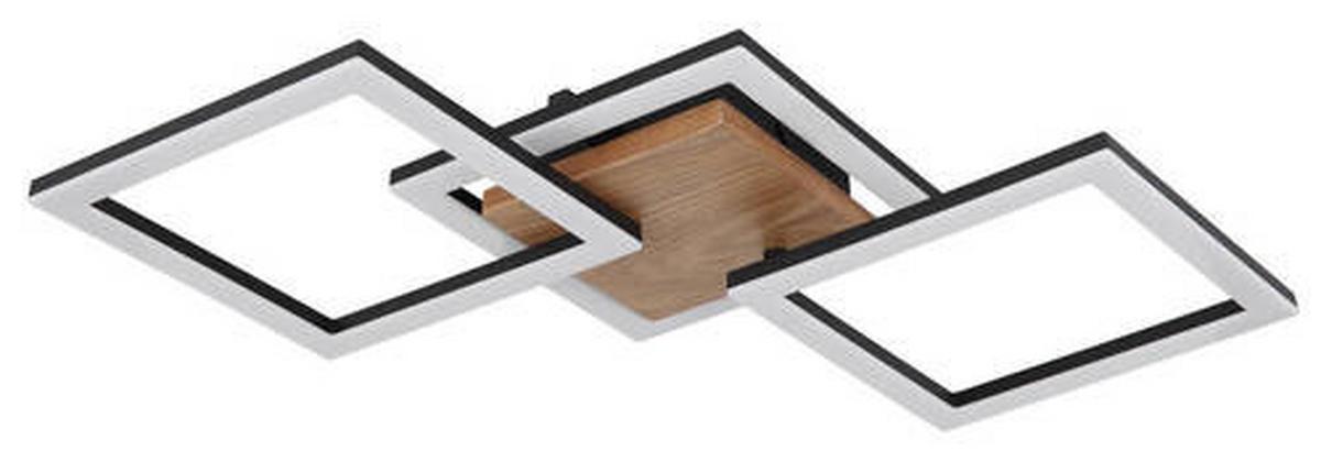 LED-Deckenleuchte Kerry max. 30 Watt. - Dunkelbraun/Opal, Design, Holz/Kunststoff (66/31/7,5cm) - Globo