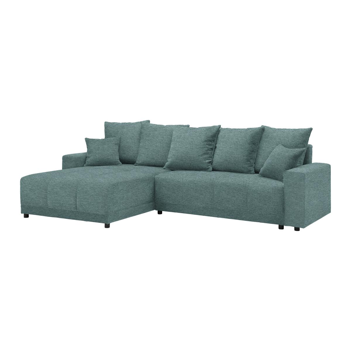 Ecksofa Alatri Petrol - Petrol/Schwarz, Modern, Kunststoff/Textil (289/90/176cm) - Based
