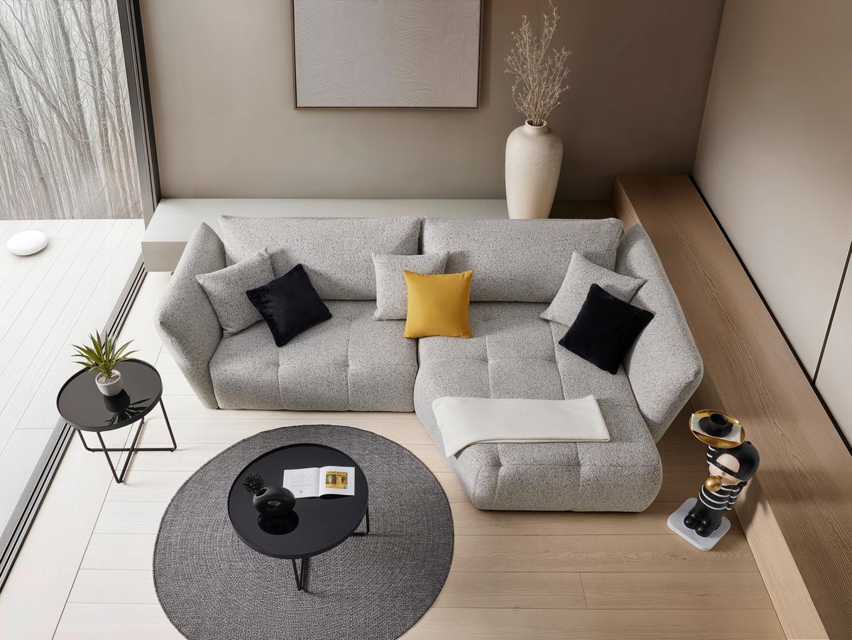 Wohnlandschaft Bonny Beige - Beige/Schwarz, MODERN, Textil (300/193cm) - Premium Living