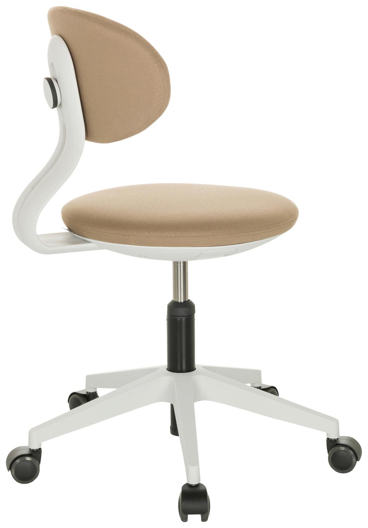 Jugenddrehstuhl Minimovo ca.42x66-87x52cm Beige - Beige/Weiß, Basics, Kunststoff/Textil (42/66-87/52cm) - MID.YOU