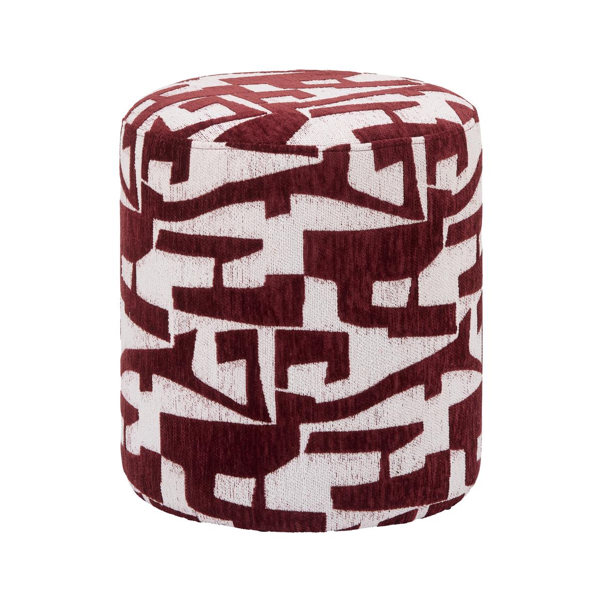 Hocker Marie Weiß/Rotbraun - Rotbraun/Weiß, LIFESTYLE, Holzwerkstoff/Textil (35/40/35cm) - Mömax