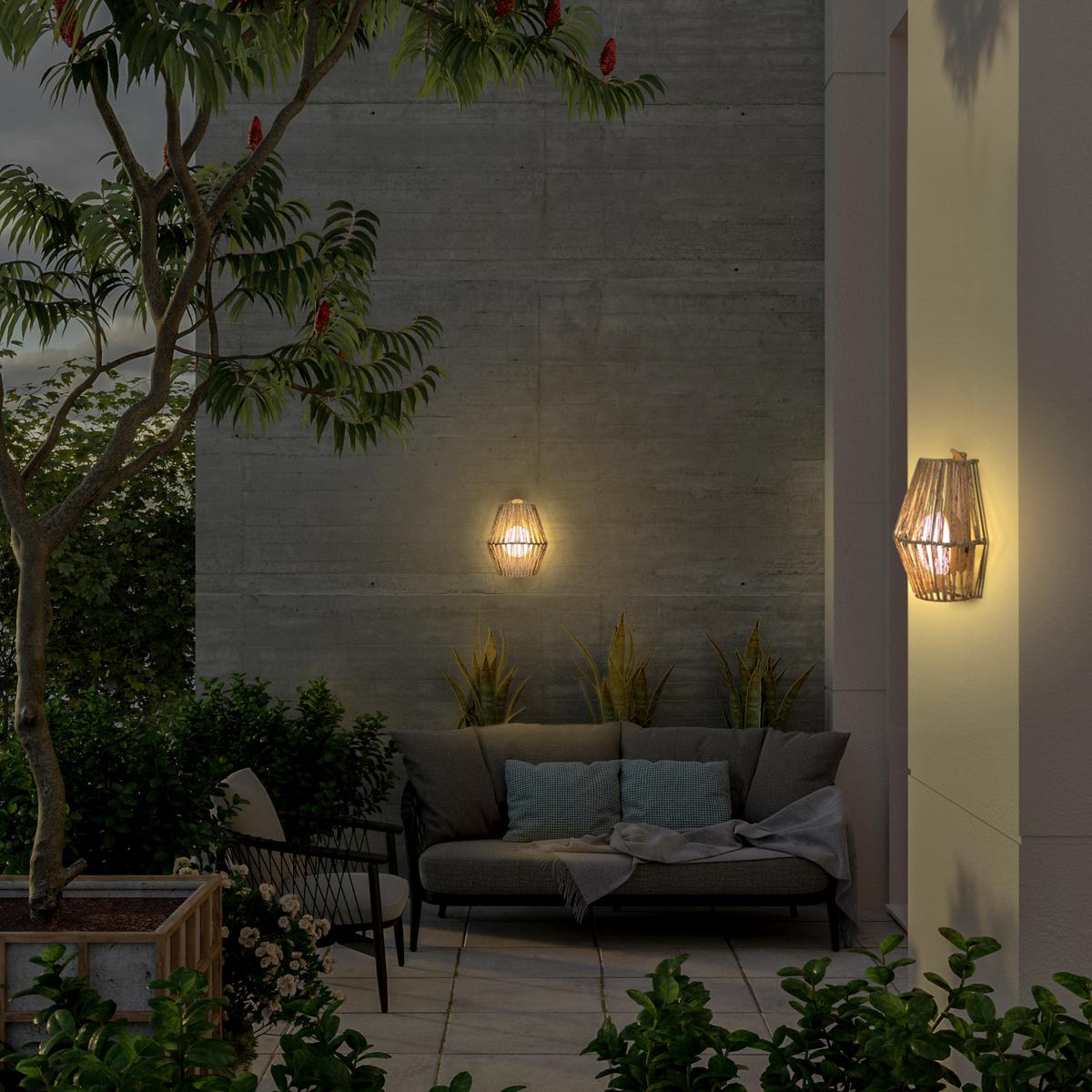 LAMPA ZEWNĘTRZNA LED LUMSIS025XXWLNW SISINE 25 - Natur, materiały naturalne (22.5/24.5/11.5cm) - Newgarden