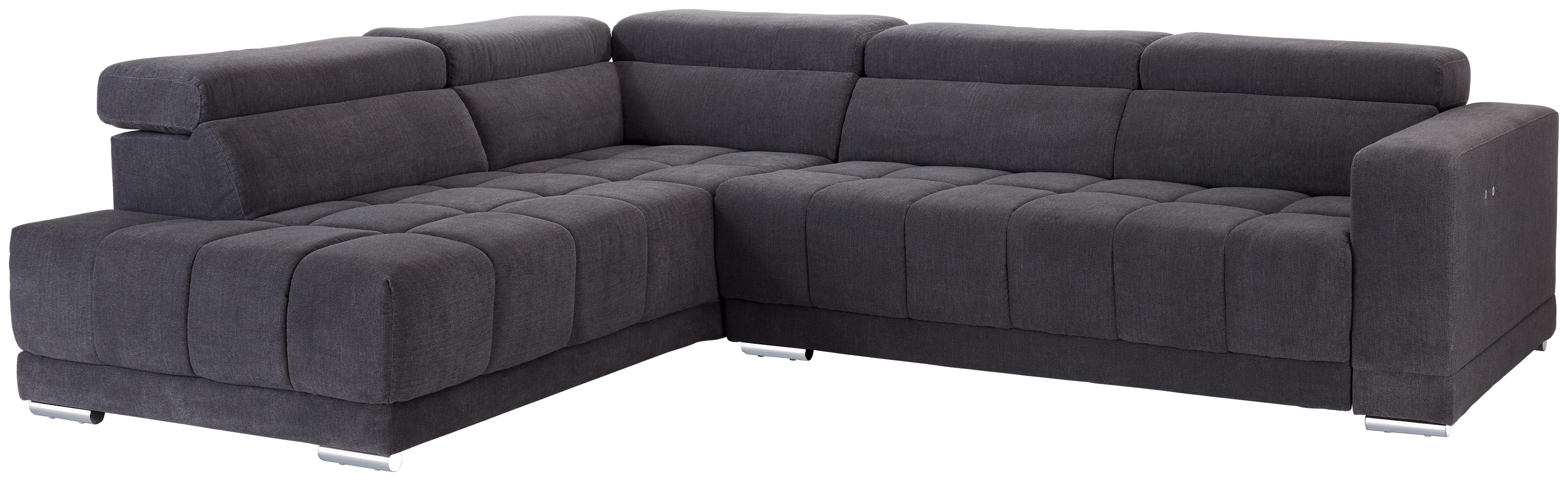 Sedežna Garnitura Hogan, Siva, Relax Funkcija - srebrne barve/siva, Moderno, kovina/tekstil (212/299cm) - Modern Living