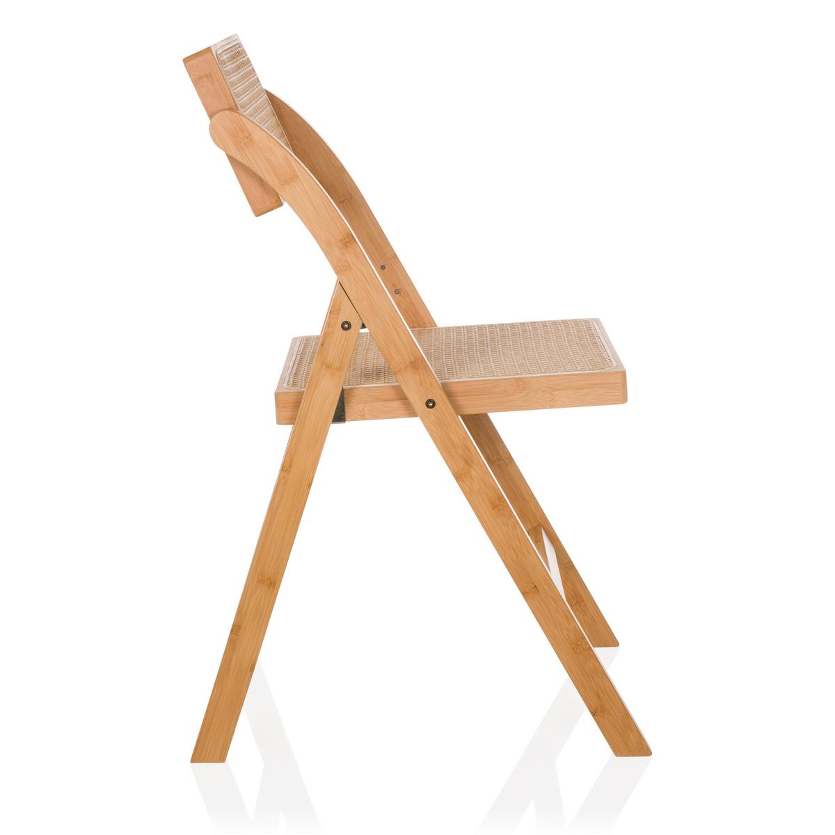 Zložljiv Stol Tudela Bamboo, Rjava - rjava, Moderno, les (45,5/83,5/45cm) - Gardenson