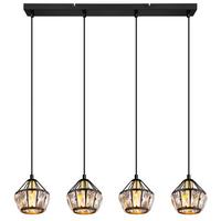 Hängeleuchte Lois Schwarz/Messingfarben max. 40W - Klar/Messingfarben, KONVENTIONELL, Glas/Kunststoff (73/12,5/150cm) - Globo