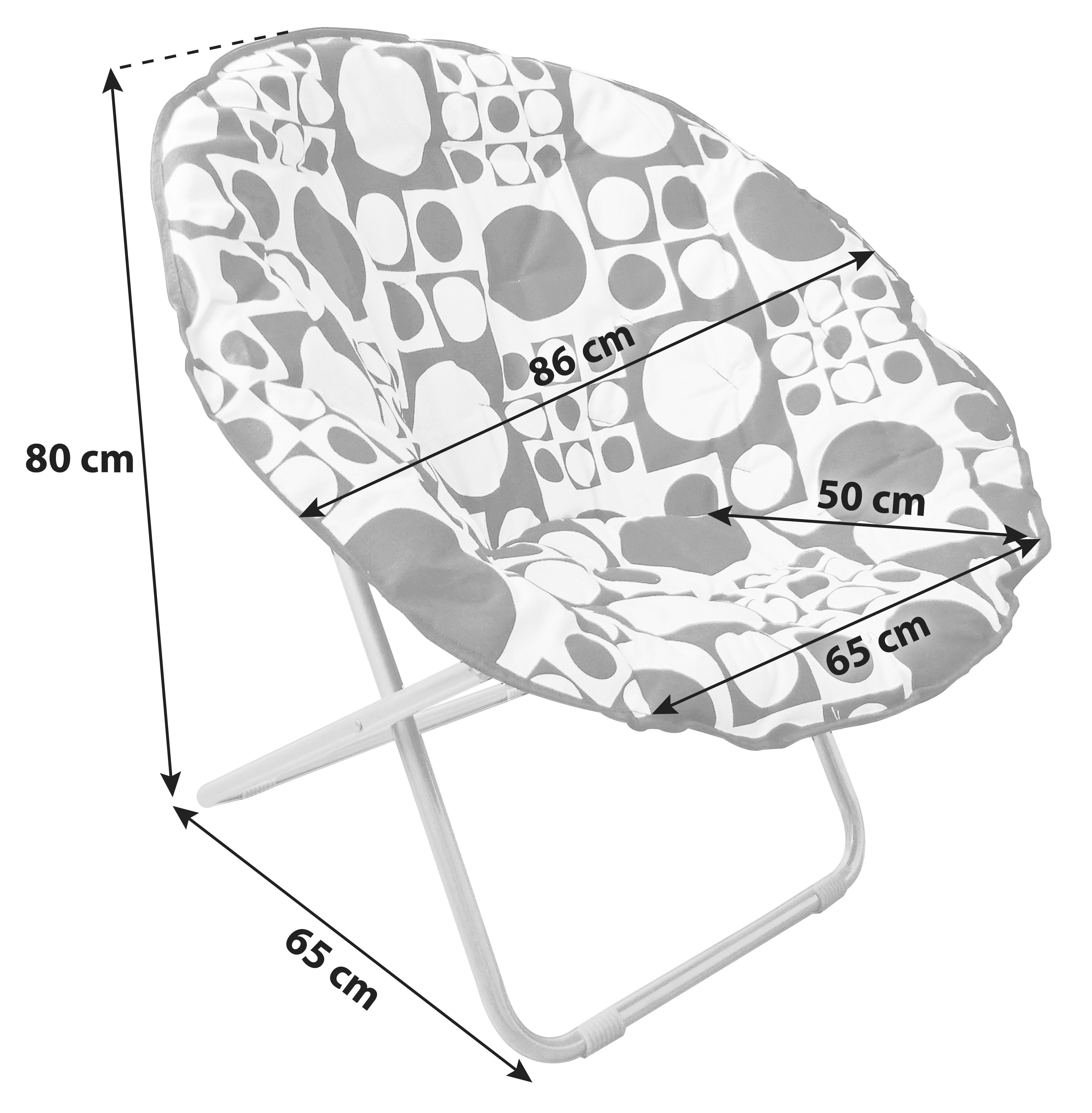 Stolica Na Sklapanje Papa Sam - bela/crna, Moderno, metal/tekstil (86/80/65cm) - Modern Living