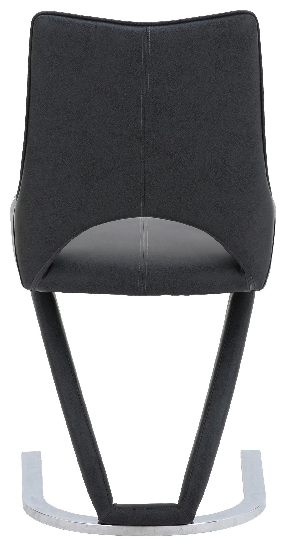 Stol Sebastiano - barve kroma/črna, Design, kovina/tekstil (49/90/58cm)