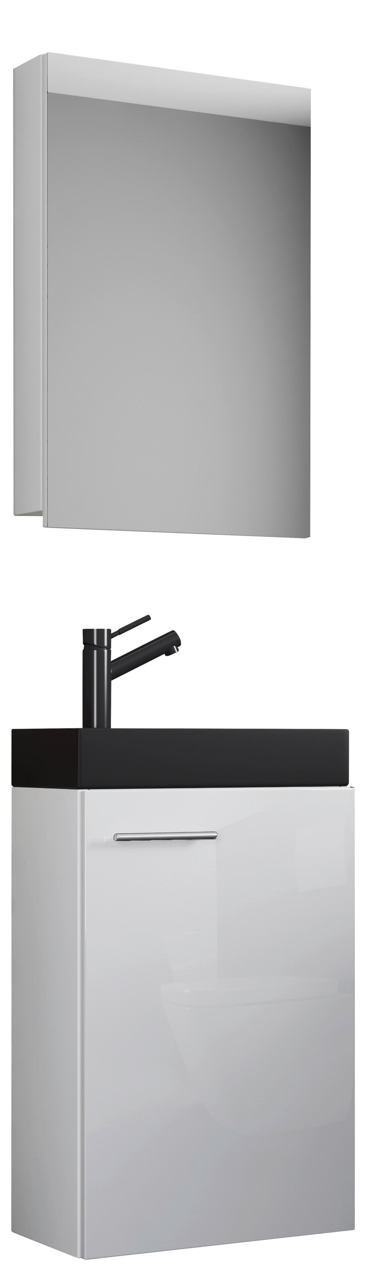 GÄSTEBAD SLITO BL - Weiss/Silberfarben, Modern, Keramik/Holzwerkstoff (41cm) - MID.YOU
