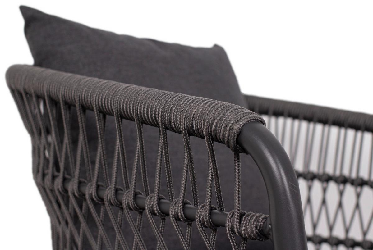 Gartensessel Genua Dunkelgrau - Grau, Basics, Kunststoff/Textil (58/78/63cm) - Gardenson