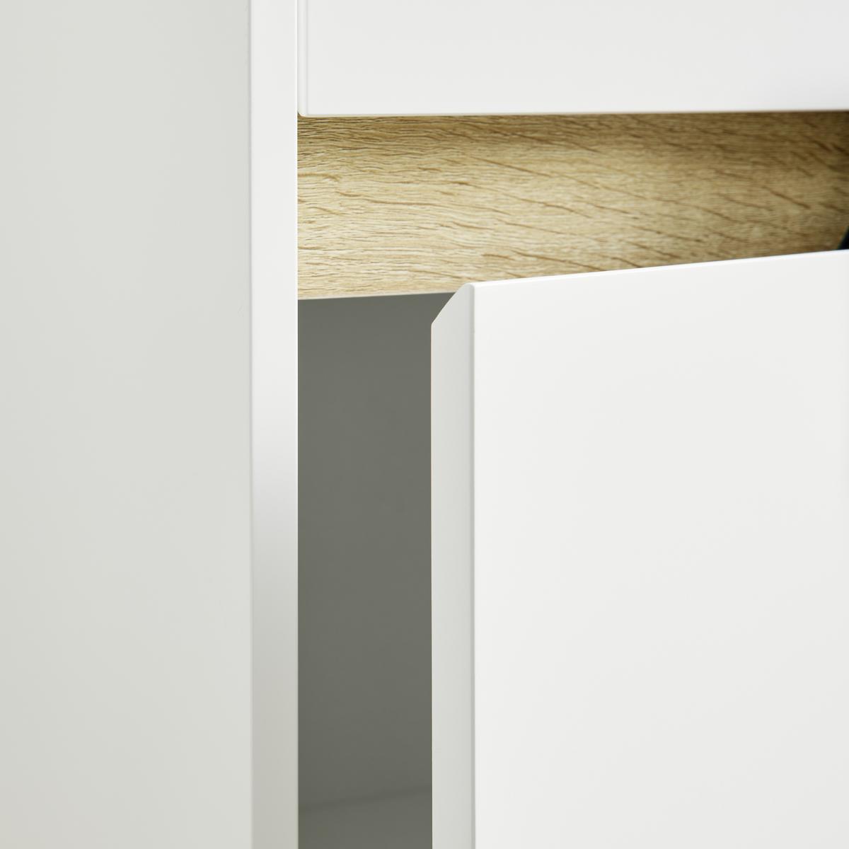 Unterschrank Massimo Weiß ca. 32x89x30 cm - Silberfarben/Weiß, MODERN, Kunststoff (33/85/30cm) - Bessagi Home