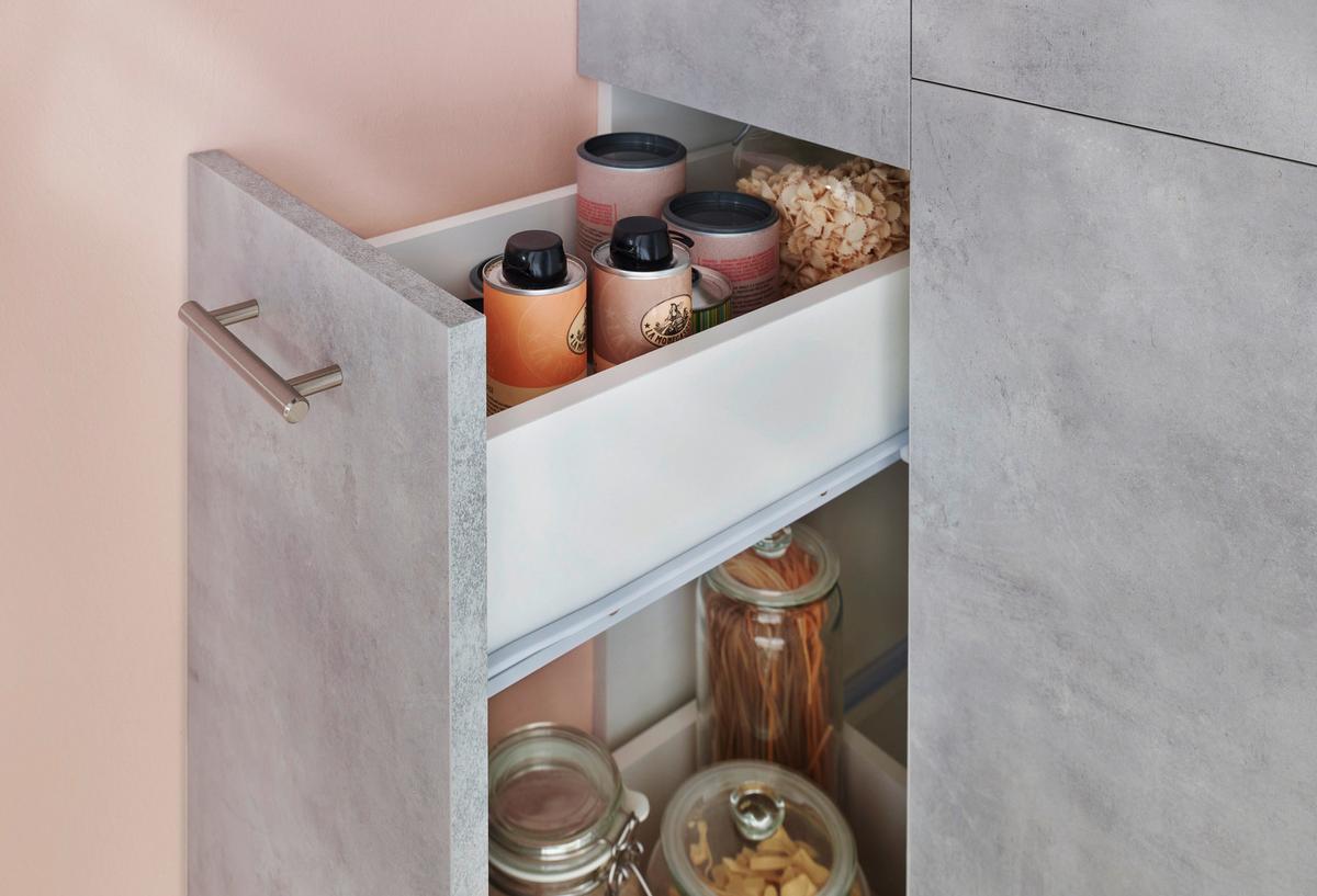 Kuhinjski Blok Z Aparati Malia, 250cm - barve nerjavečega jekla/siva, Basics, kovina/leseni material (250cm) - Respekta