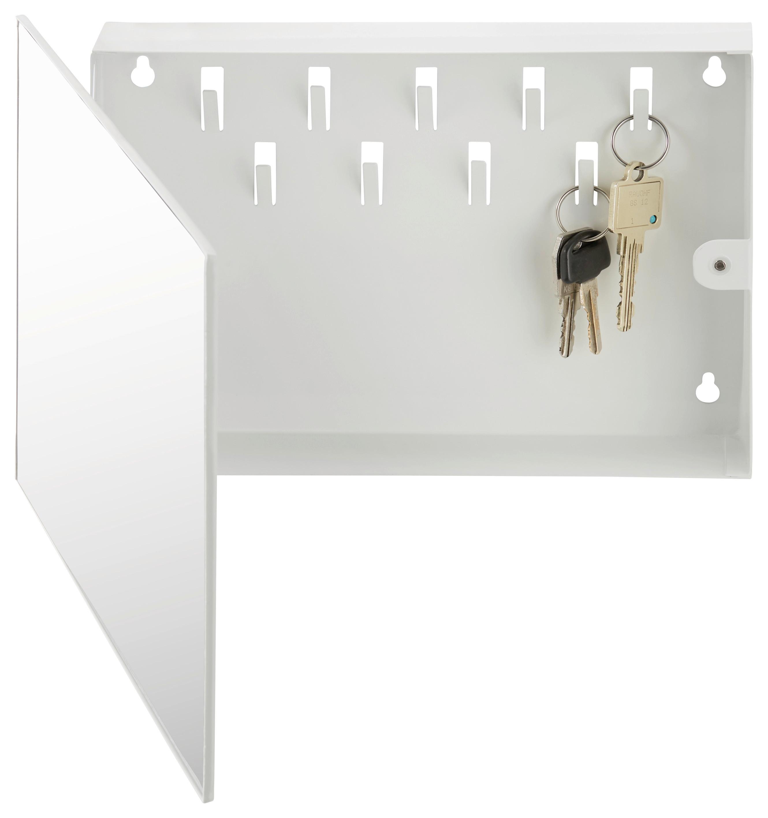 SZAFKA NA KLUCZE KEY 21369 - biały, Modern, metal/szkło (28/19/4cm)