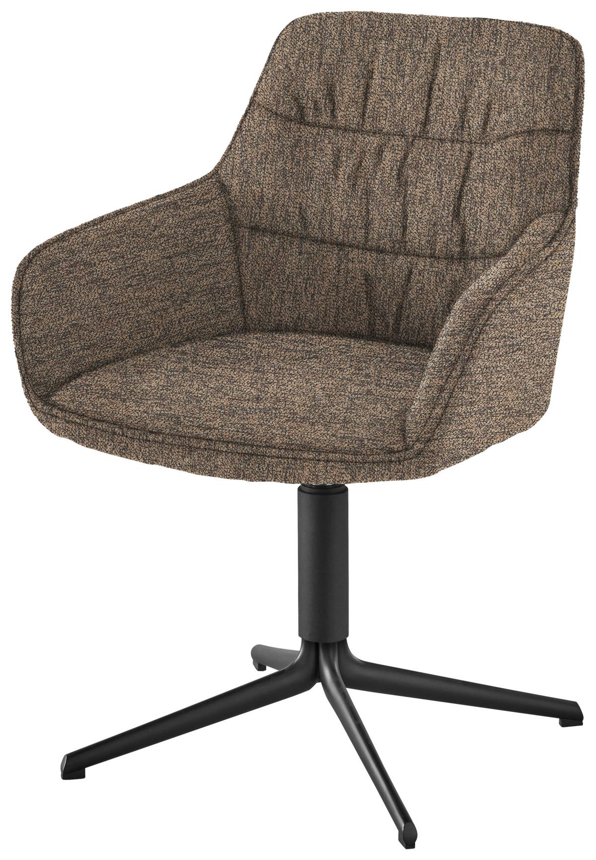 KRZESŁO Z PODŁOKIETNIKAMI TOM -EXKLUSIV- -MR- - taupe, Design, metal/tkanina (62/87/61cm) - Musterring