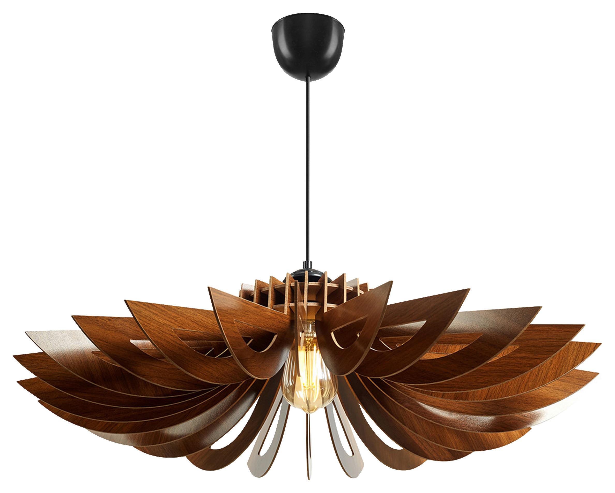 LAMPA SUFITOWA 3808007401 - kolor orzecha włoskiego, Trend, drewno (68/68/50cm) - P & B