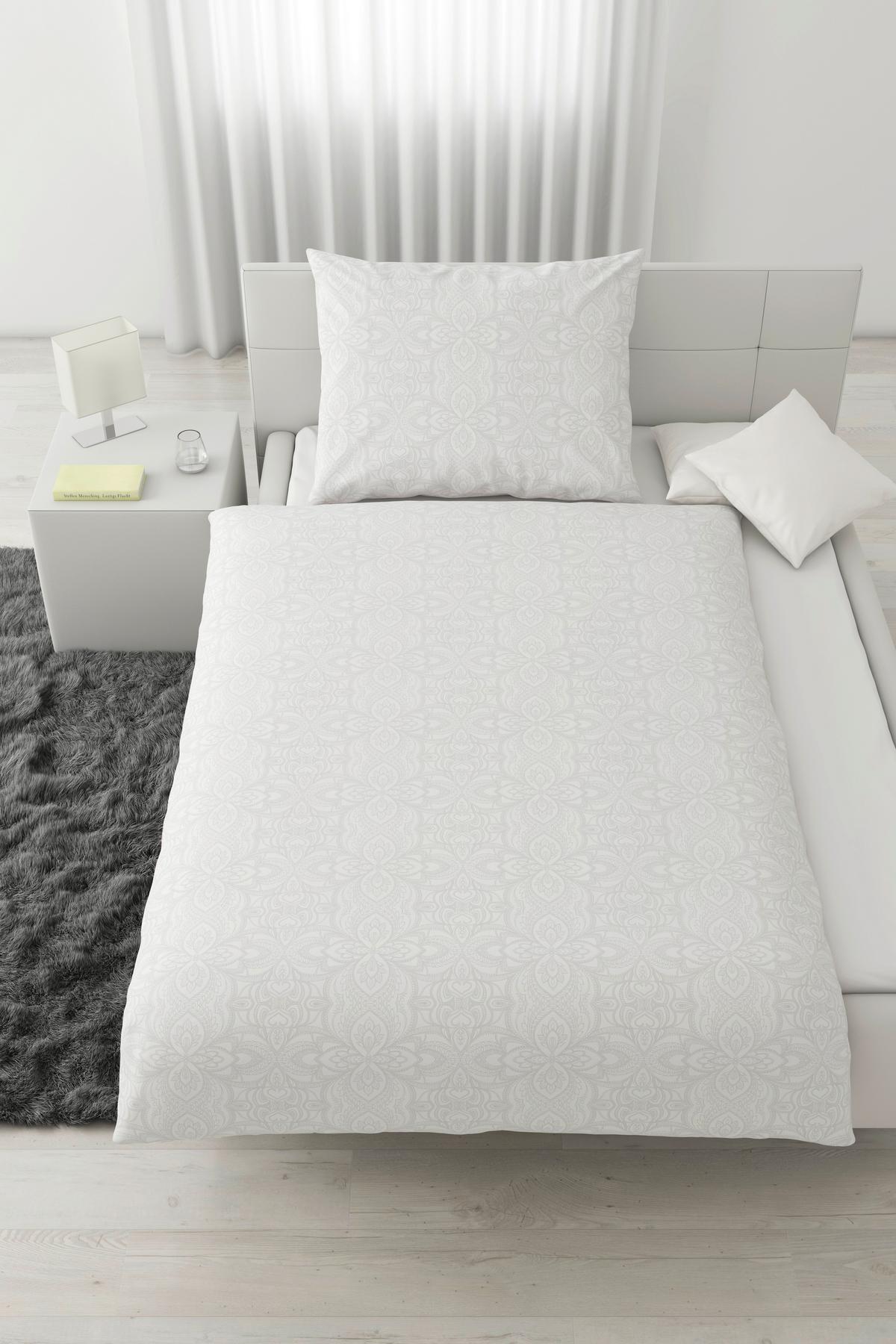 Ágyneműhuzat-garnitúra Pamutszatén New Maya - fehér, Romantik / Landhaus, textil (140/200cm) - Mömax