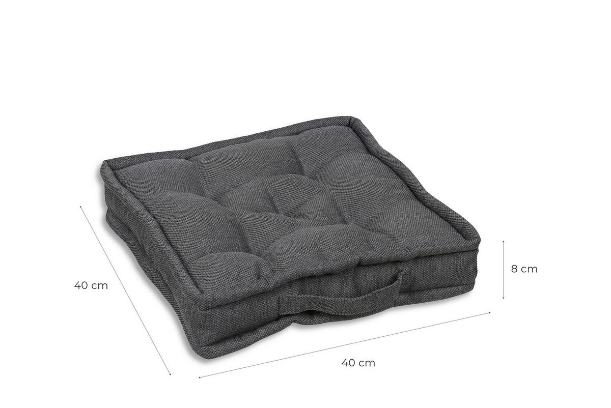 Gartensitzkissenset Anthrazit, 2-teilig - Anthrazit, Basics, Textil (40/8/40cm)