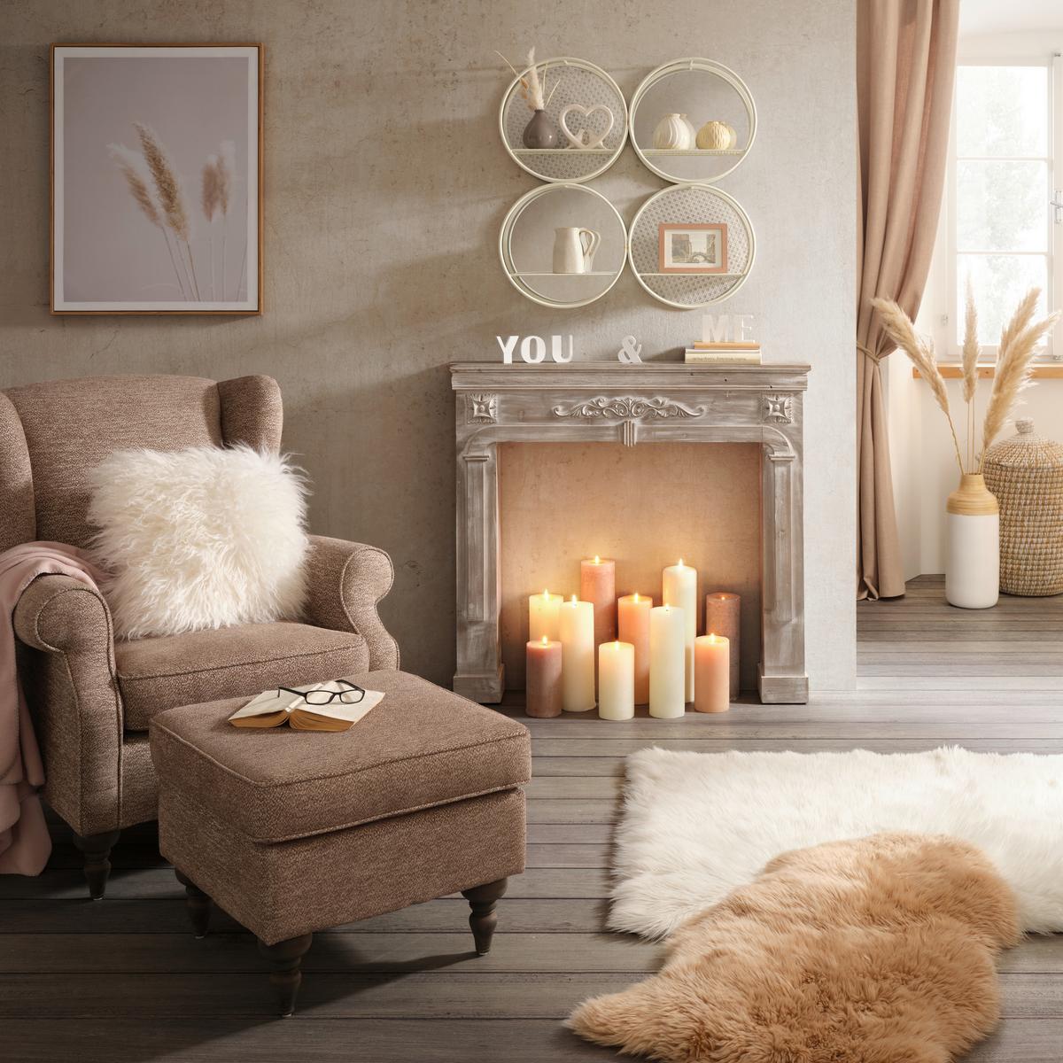 Falipolc, Fheér, Tükrös Allegra - fehér, Romantik / Landhaus, faalapú anyag/Üveg (74/74/15cm) - Mömax