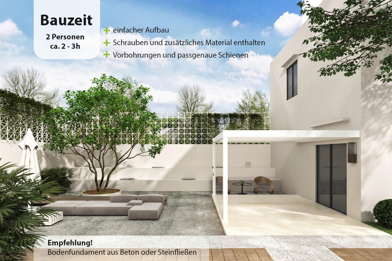Pavillon Deluxe ca. 400x255x360 cm Weiß - Weiß, Basics, Metall (400/255/360cm) - WEIDE
