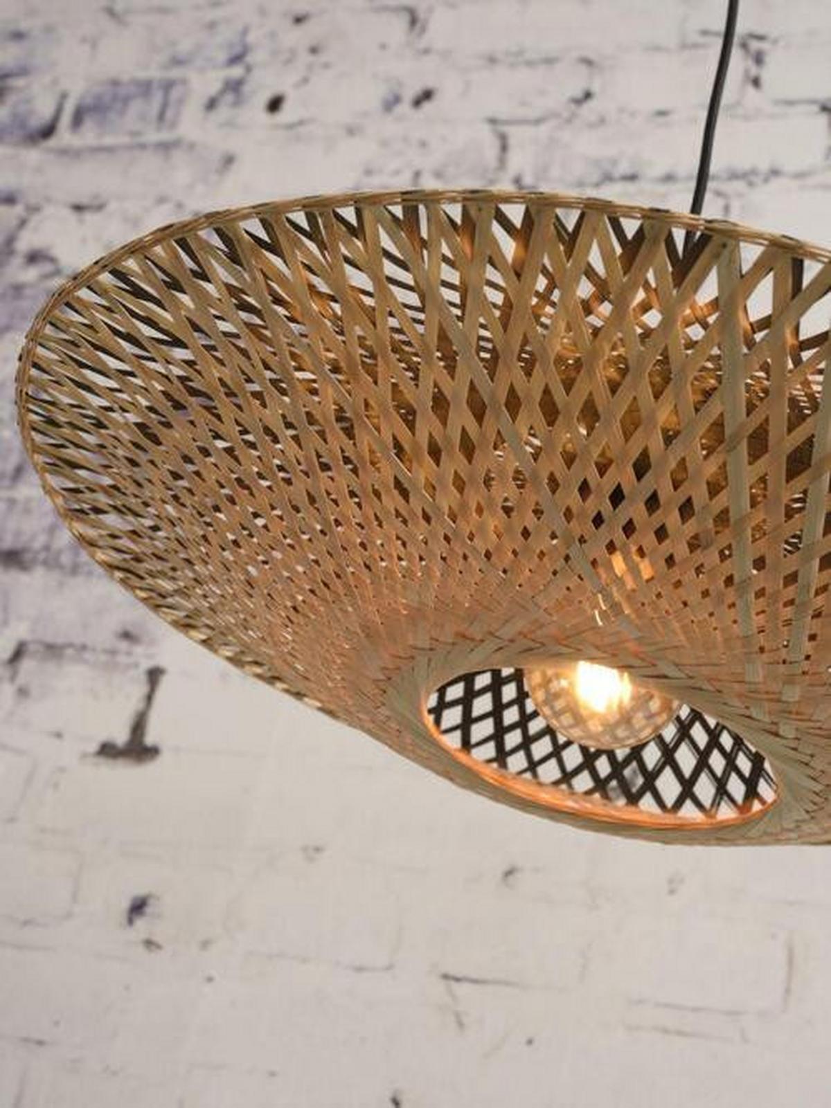 Függőlámpa Kalimantan/h12/bn - fekete/világosbarna, Natur, természetes anyagok (44/12cm) - Good & Mojo