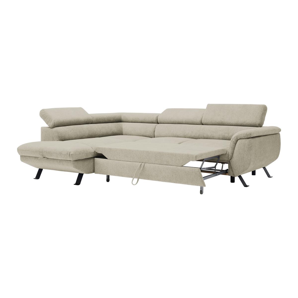 Ecksofa Raven Greige - Greige/Schwarz, MODERN, Textil/Metall (198/257cm) - Mömax