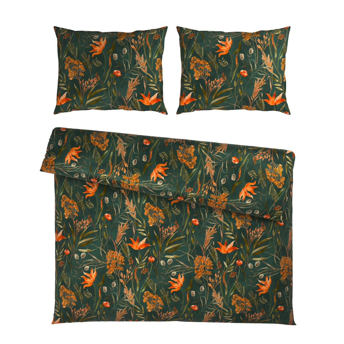 Bettwäsche Nora XXL Grün ca. 200x220cm - Grün, MODERN, Textil (200/220cm) - Mömax