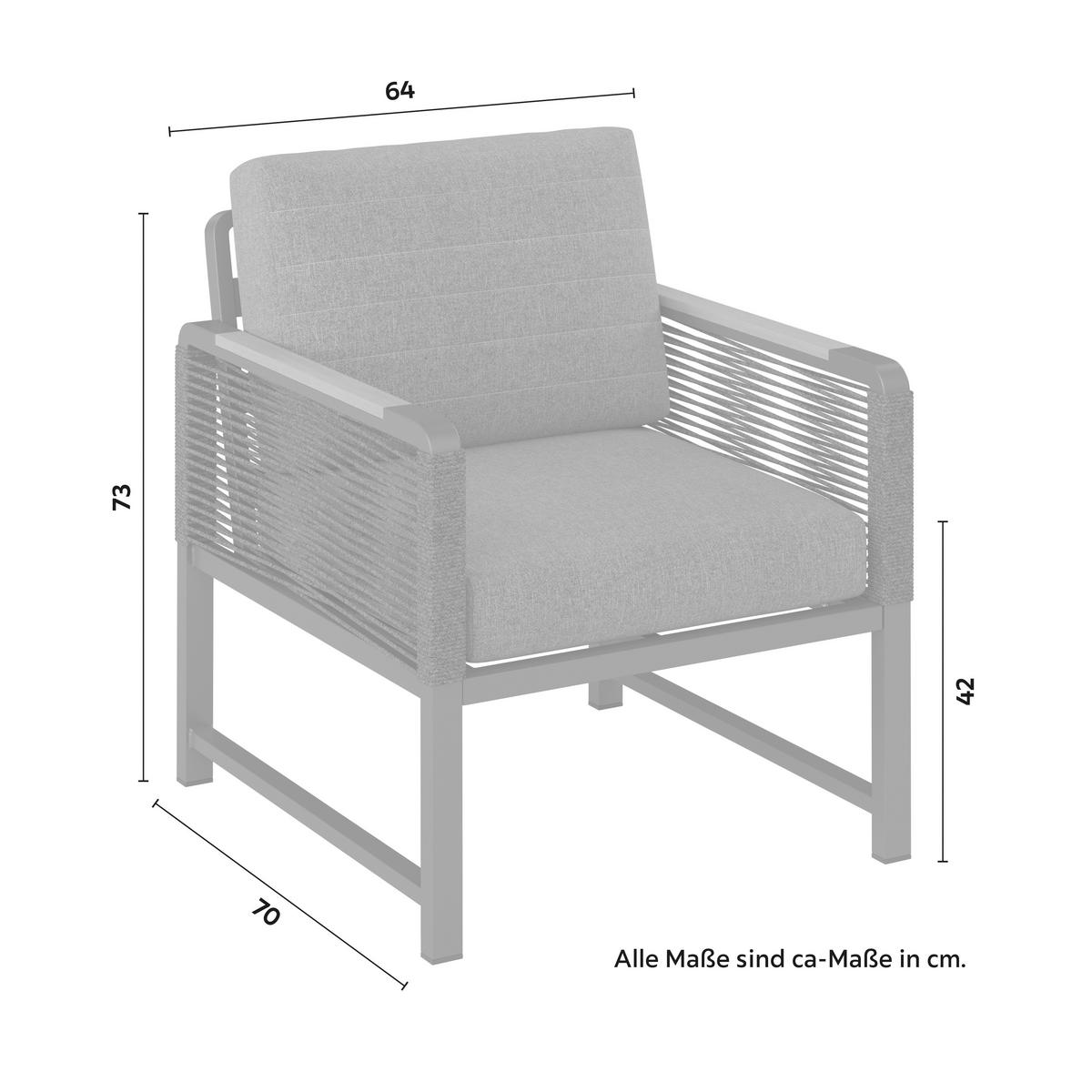Loungegarnitur Washington Grau/Naturfarben, 4-teilig - Anthrazit/Naturfarben, Modern, Kunststoff/Textil (192/73/70cm) - Mömax