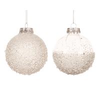 Glob de Crăciun cca. 8 cm Sparkle - străveziu, Basics, plastic (8cm)