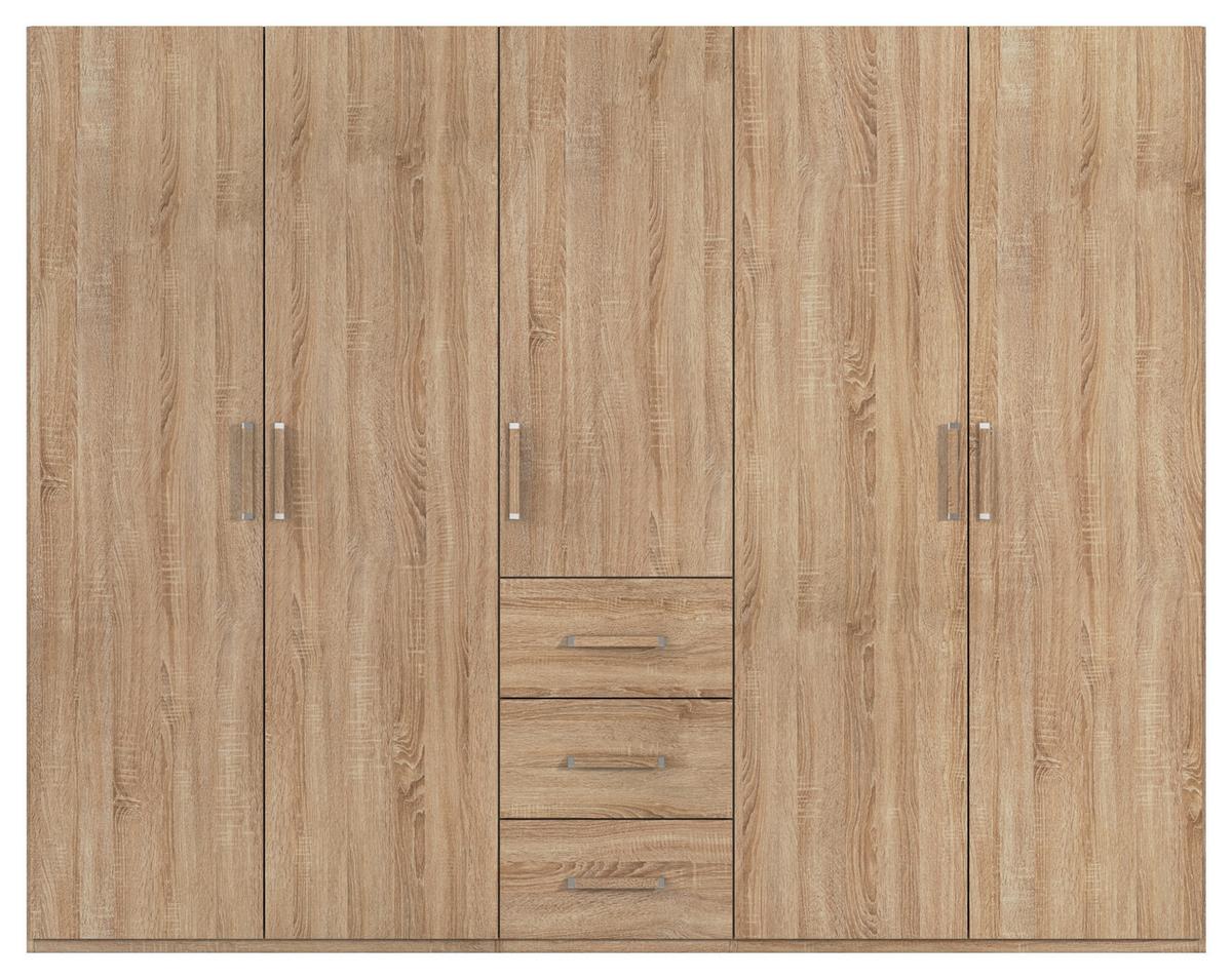 Omara S Klasičnimi Vrati Evelyn, Barva Hrasta - hrast sonoma, Design, umetna masa/leseni material (251/197/60cm) - Novel