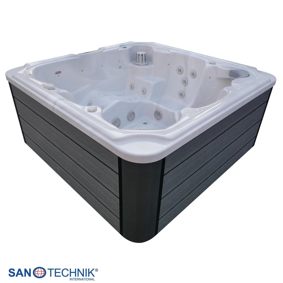 Whirlpool Outdoor Set Schwarz/Weiß ca. 210x95x210cm - Schwarz/Weiß, Basics, Kunststoff (210/95/210cm)