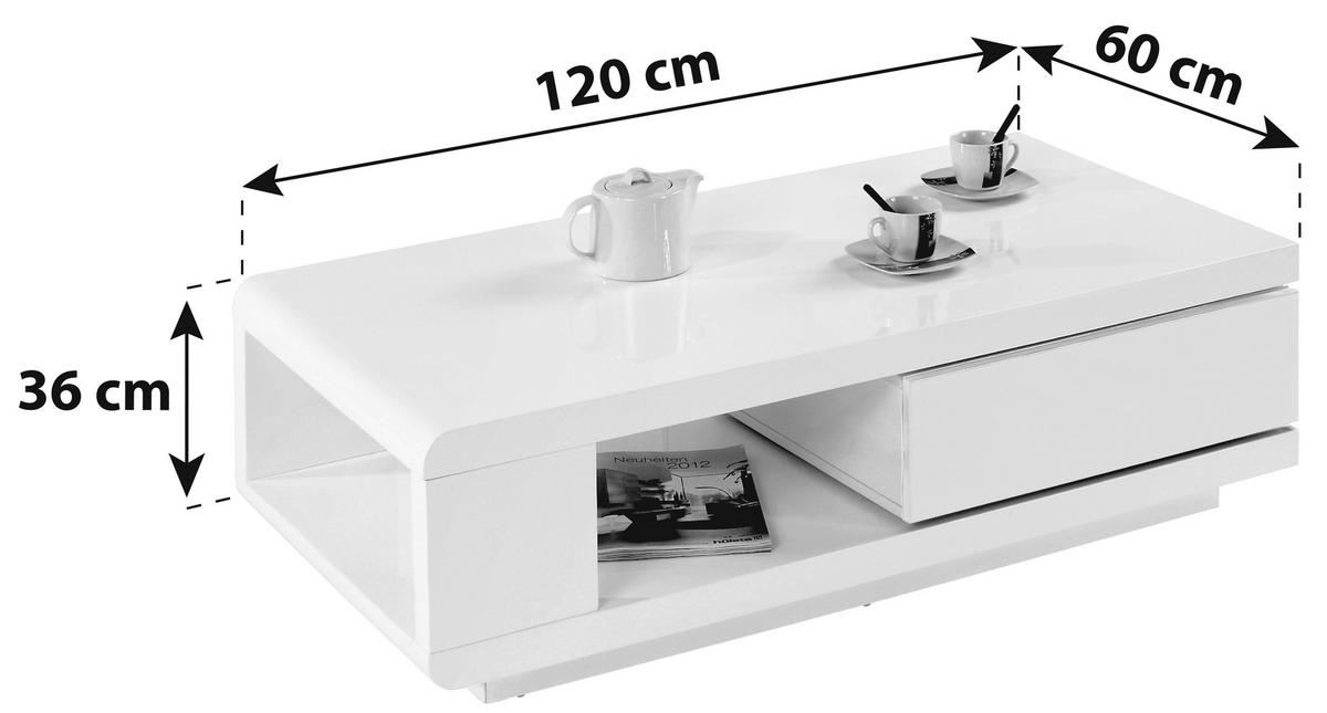 STOLIK KAWOWY CHICAGO - biały, Modern, materiał drewnopochodny (120/36/60cm)