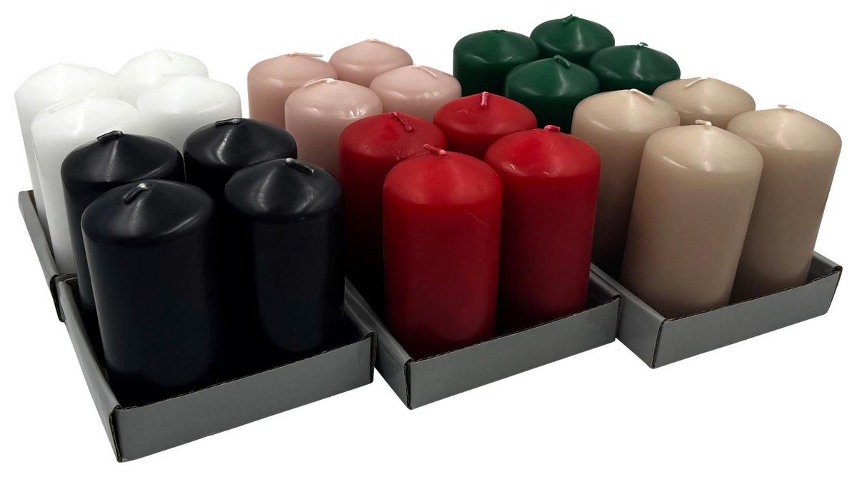 Stumpenkerze Katrinja in verschiedenen Farben - Sandfarben/Weiss (5/10cm) - Modern Living