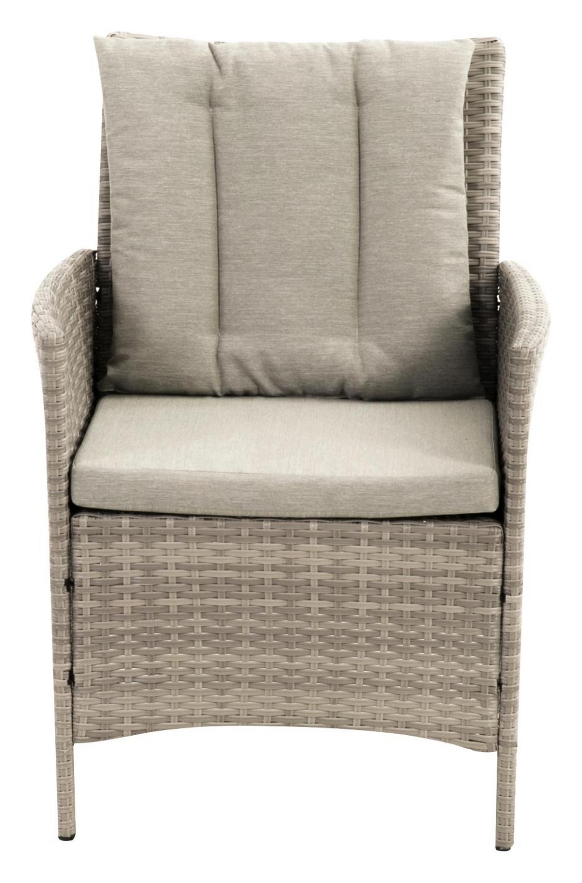 Loungegarnitur 4-tlg. Wien Kunststoffgeflecht mit Kissen - Beige/Grau, MODERN, Kunststoff/Textil (140/68/80cm) - Gardenson