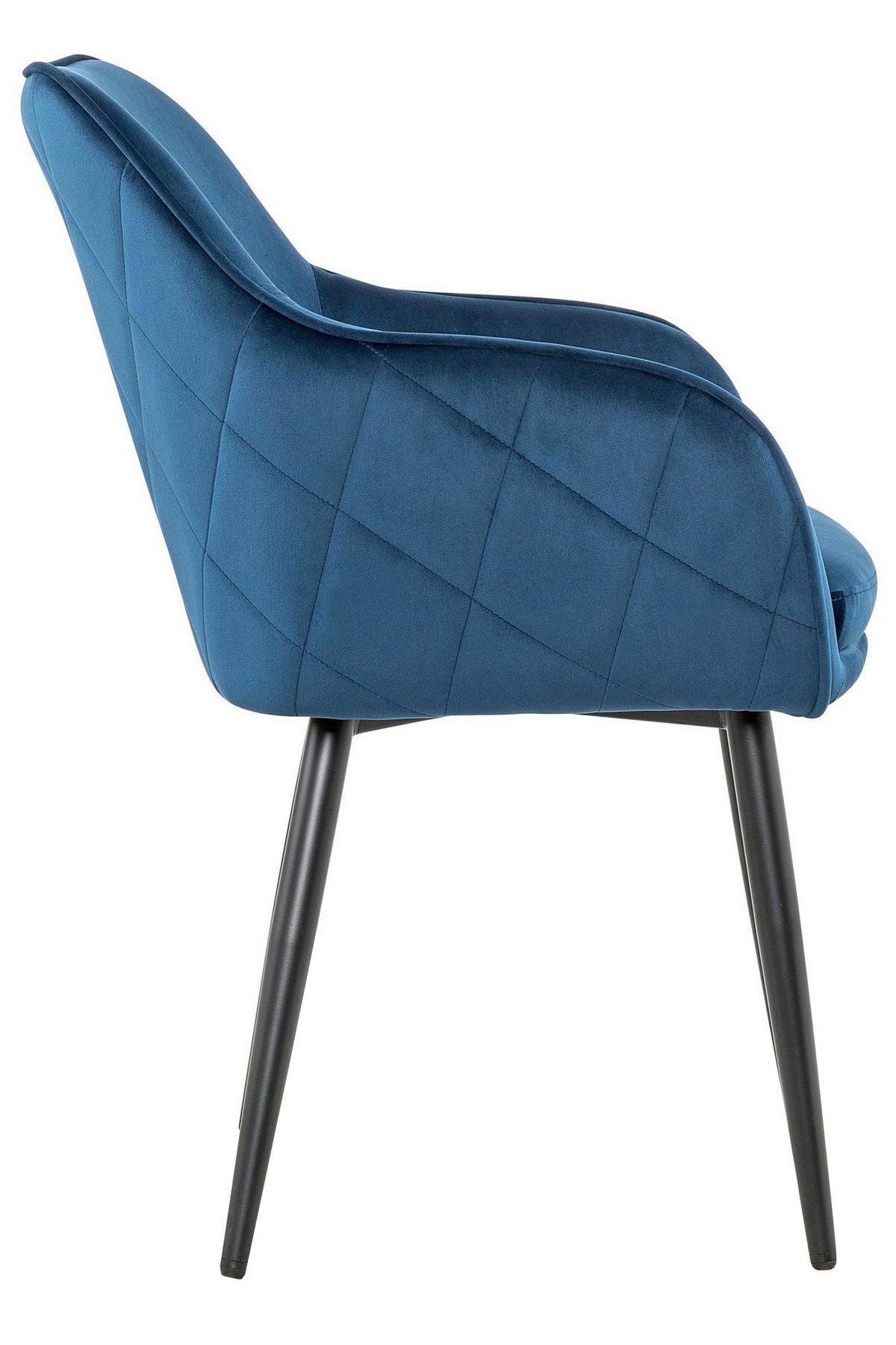 Naslanjač Samt, Modra - modra/črna, Moderno, kovina/tekstil (61/85/60cm) - Livetastic